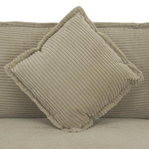 English Elm 70.8" Modern Sofa Modular Corduroy Couch with Pocket-Spring Seating, Removable Backrest & Pillows Brown N719P223236D