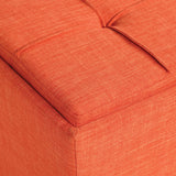 OSP Home Furnishings Rockford Storage Ottoman Tangerine