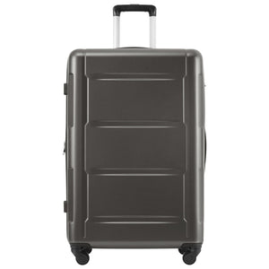 English Elm 2 Piece Abs Hard Shell Spinner Luggage Set with Tsa Lock Expandable Travel Suitcases Dark Gray N732P198744B