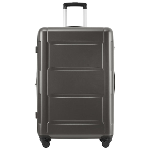 English Elm 2 Piece Abs Hard Shell Spinner Luggage Set with Tsa Lock Expandable Suitcases Dark Gray N732P198745B
