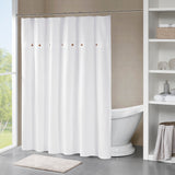 Finley Casual Finley 100% Cotton Waffle Weave Textured Shower Curtain