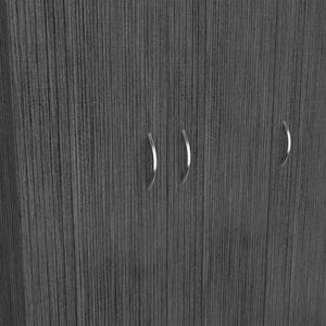 English Elm Austral 3 Door Armoire with Two Drawers, Five Shelves and Hanging Rod — Smokey Oak Finish for Organized Rooms and Bedrooms Smoke Grey 39 L x 22 W x 3 H B200S00360