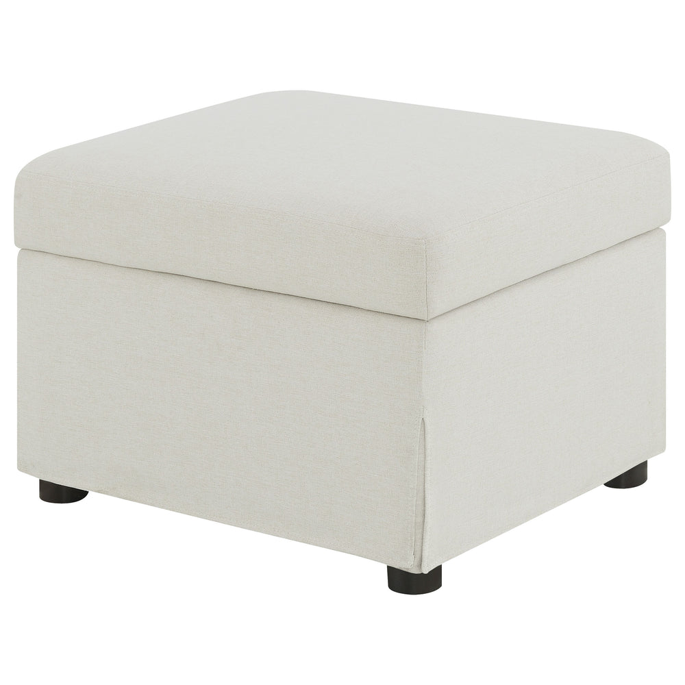 English Elm Merced Beige Upholstered Ottoman with Hydraulic Lift Top and Hidden Storage — Stylish Space Saver B062P375570