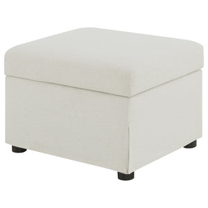 English Elm Merced Beige Upholstered Ottoman with Hydraulic Lift Top and Hidden Storage — Stylish Space Saver B062P375570
