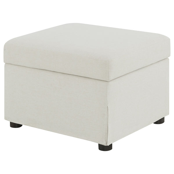 English Elm Merced Beige Upholstered Ottoman with Hydraulic Lift Top and Hidden Storage — Stylish Space Saver B062P375570