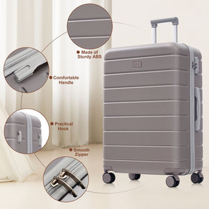 English Elm Premium Abs Hardshell 3 Piece Suitcase Set with Tsa Locks and Spinner Wheels Light Brown N726P296022U