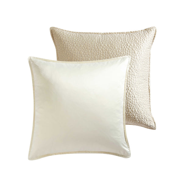 English Elm Rings 7 PC Queen Reversible Comforter Set Gold - Oversized Matte Satin, Circle Quilting, Machine Washable B340P341960