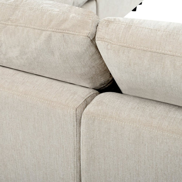 English Elm U_style Oversized Modular Sectional Plush Chenille Pine Frame Living Room Sofa with Ottoman Beige WY000453AAA