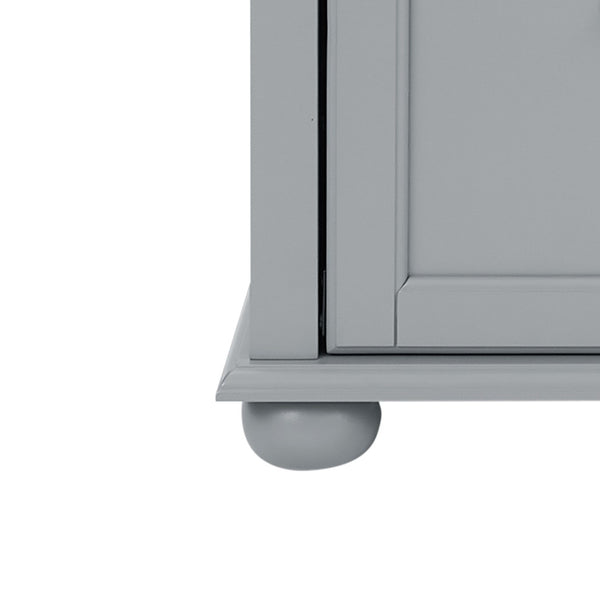 English Elm Modern Classic Hall Tree with Solid Poplar Feet, Double Hooks, Shoe Bench & Antique Hardware Organizer Gray W2275P210039