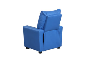 English Elm Evelyne Youth Pu Leather Recliner with Cupholder for Playroom or Bedroom Lounge Blue B2749P413214