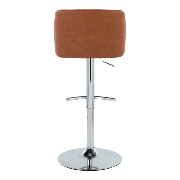 English Elm Toriano Camel Faux Leather Barstools Set of 2 – Adjustable Swivel Seats, Chrome T-Footrest, Modern Comfort B202S01048