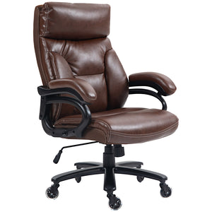 English Elm Vinsetto Extra-Wide Heavy Duty PU Leather Office Chair for Big & Tall, 400 lb Capacity, Brown W2225P173831