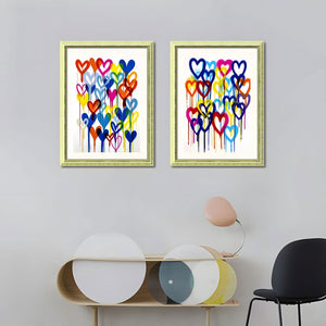 English Elm Set Of 2 Vibrant Heart Graffiti Wall Art Prints – Modern Framed Decor For Kids & Living Spaces 18X24 T3976P383168-GIGA