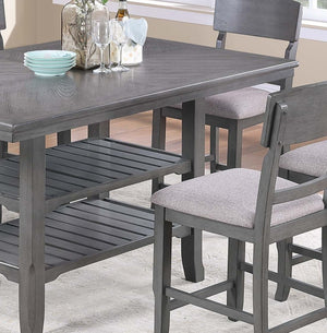 English Elm Contemporary 7-Piece Counter-Height Dining Set With Stylish Storage & 6 Comfortable High Chairs B011S01877