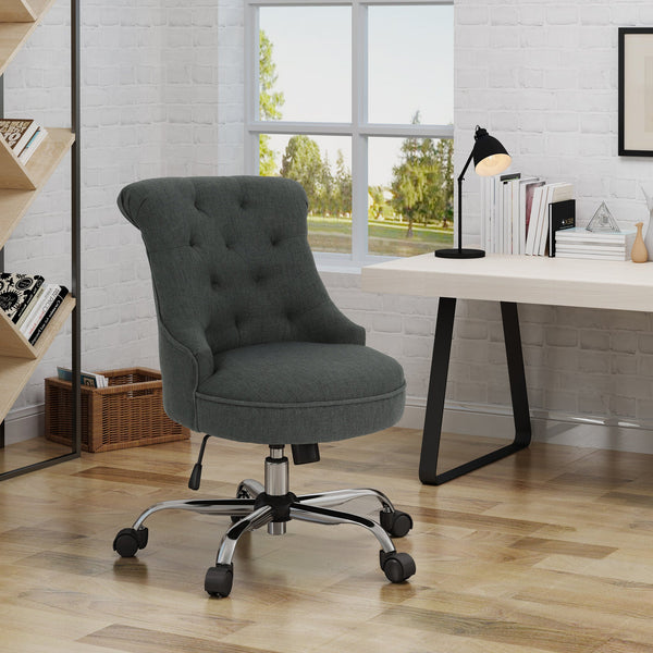 English Elm Christopher Knight Home® - OFFICE Chair with Premium Fabric Upholstery and Ergonomic Support for Durable, Customizable Comfort Dark Gray 61657.00CDGRY