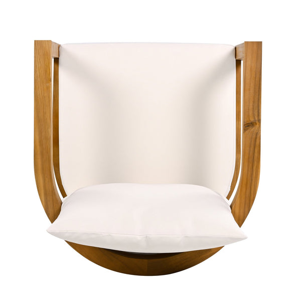 English Elm Christopher Knight Home® - Abaco Outdoor Acacia Wood Dining Chair Set of 2 with Beige Teak Cushions, Durable Weather-Resistant Comfort N775P235147T