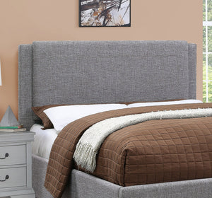 English Elm Light Upholstered Faux Leather Queen Bed with Headboard Panel & Built-In Underbed Storage Drawers, Contemporary Elegance Black,Light Gray 59 L x 49 W x 5 H B011S02016