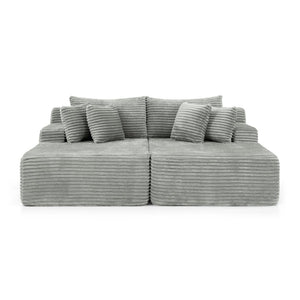 English Elm Two-Seater Lazy Sofa Lounge Chair – Plush Velvet Fabric, No Assembly, Perfect For Cozy Living Spaces W487S00348-GIGA