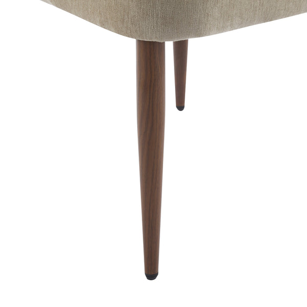 English Elm Christopher Knight Home® - Fabric Chenille Upholstered Iron Dining Chair with Ergonomic Curved Back, Plush Cushioning, Durable Frame Light Camel,Walnut 27.25 L x 24 W x 22.5 H N776P272026M