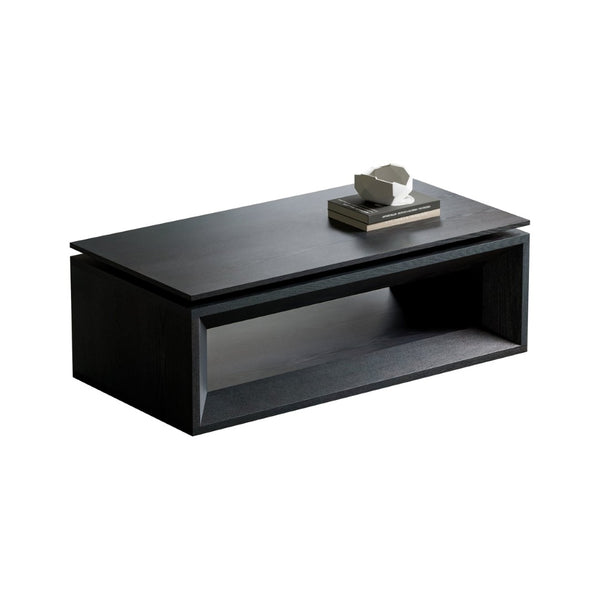 English Elm 43.3'' Wood Veneer Lift Top Coffee Table with Hidden Storage for Living Room Black W1435P453256