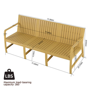 English Elm 5-Piece Outdoor/Indoor Furniture Set with Weatherproof PP, 3-Seater Sofa, 2 Chairs, Easy Assembly, Space-Saving Nesting Tables Yellow W3450S00002