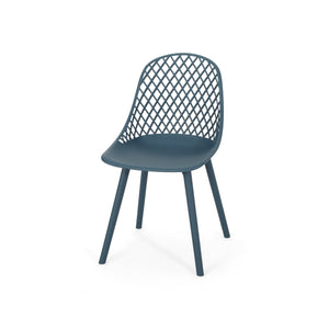 English Elm Christopher Knight Home® - LILY Outdoor Dining Chair with Weather-Resistant Polypropylene, Diamond Mesh Design for Durability Green 27.5 L x 21.2 W x 20.3 H 69070.00GRN