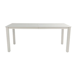 English Elm 68.9-inch Outdoor Rectangular Dining Table Hips Wood Grain Seats Six with Umbrella Hole W2085P364131