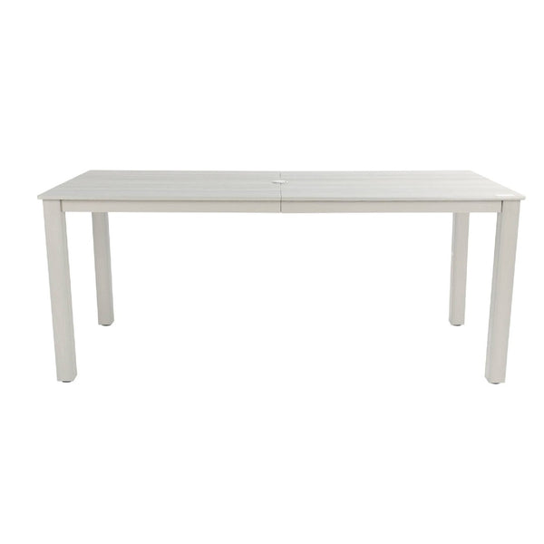 English Elm 68.9-inch Outdoor Rectangular Dining Table Hips Wood Grain Seats Six with Umbrella Hole W2085P364131