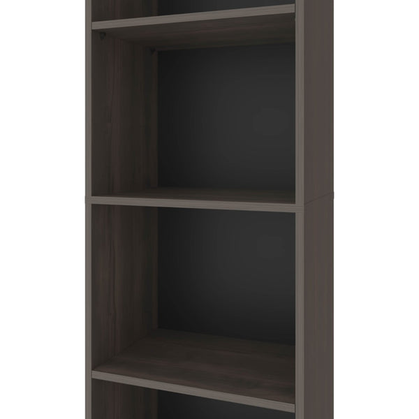 English Elm Stained Walnut Bookcase - Elegant Open Shelving Unit With 5 Tiers For Stylish Storage & Display B062P323168-GIGA