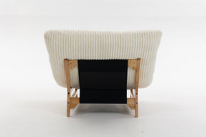 English Elm Bean bean bag chair with plush corduroy cover, ergonomic lumbar support, cloudlike sponge fill comfort Off White W2530P365621