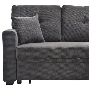 English Elm Sleeper Sectional Sofa with Storage Chaise Tufted Polyester Upholstery Small Space W5568S00038
