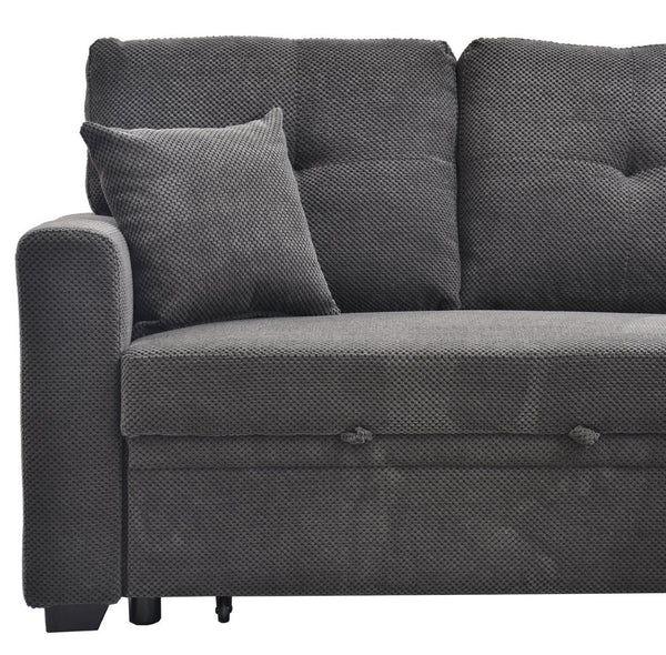English Elm Sleeper Sectional Sofa with Storage Chaise Tufted Polyester Upholstery Small Space W5568S00038