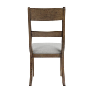 English Elm Contemporary Extendable Farmhouse Dining Set Birch Wood Table Six Upholstered Chairs B011S02463
