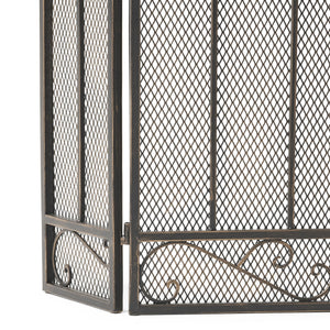 English Elm Christopher Knight Home® - FIRE Decorative Iron Fireplace Screen with Durable Mesh Shield and Classic Curved Frame for Safety and Style Black+Gold 65184.00