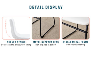 English Elm Set Of 4 Modern White Pu Leather Chairs – Stylish, Ergonomic, And Easy-Clean For Any Space! W3226P279062-GIGA