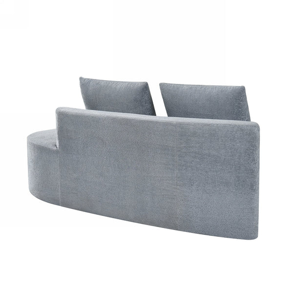 English Elm Christopher Knight Home® - 116" Modern Curved Sectional Sofa with Plush Pearl Upholstery, High-Density Sponge, Chaise Lounge Seating Harmony Light Gray N767P263923L