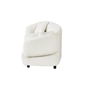 English Elm Christopher Knight Home® - 98.5" Curved Contemporary 3-Seater Sofa with Boucle Upholstery, Plush Foam Comfort and Solid Wood Frame Beige N767P333660B