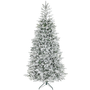 English Elm Homcom 9 Foot Frosted Artificial Spruce Tree with 2514 Flocked Tips Easy Setup W2225P485606