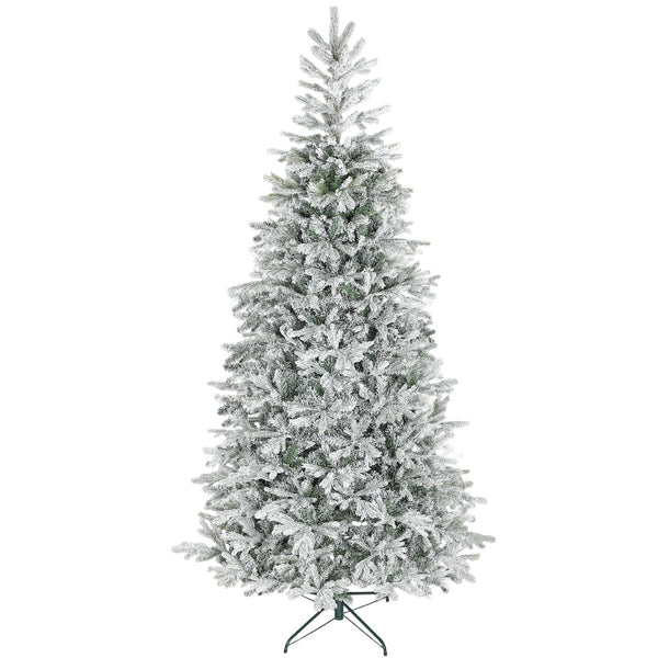English Elm Homcom 9 Foot Frosted Artificial Spruce Tree with 2514 Flocked Tips Easy Setup W2225P485606