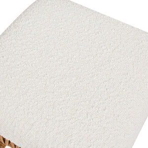 English Elm Jennifer Taylor Home - Lucia Handcrafted 25.5" Backless Boucle Counter Stool – Eco Resin Rattan Frame, Ivory White Comfort B2719P238395