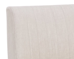 Sunpan Halden Office Chair - Urban Design with Bold Stitching and Rustic Bronze Base for Modern Workspaces Beige Linen