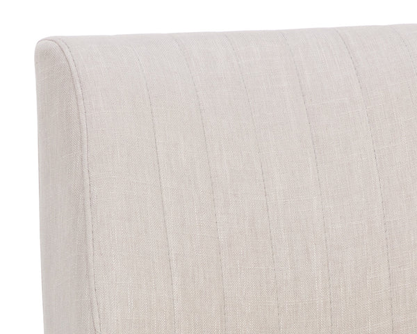 Sunpan Halden Office Chair - Urban Design with Bold Stitching and Rustic Bronze Base for Modern Workspaces Beige Linen