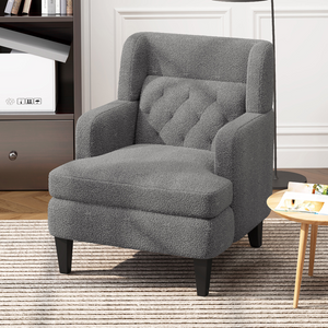 Christopher Knight Home® - Noble House - - Upholstered Accent Chair Tufted Armchair For Living Room And Bedroom, Dark Grey