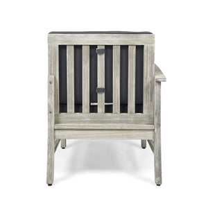 English Elm Christopher Knight Home® - PERLA Left Armchair Grey - Acacia Wood Frame, Water-Resistant 100% Polyester Cushion, Modern Comfort 58941.00LLDGRY