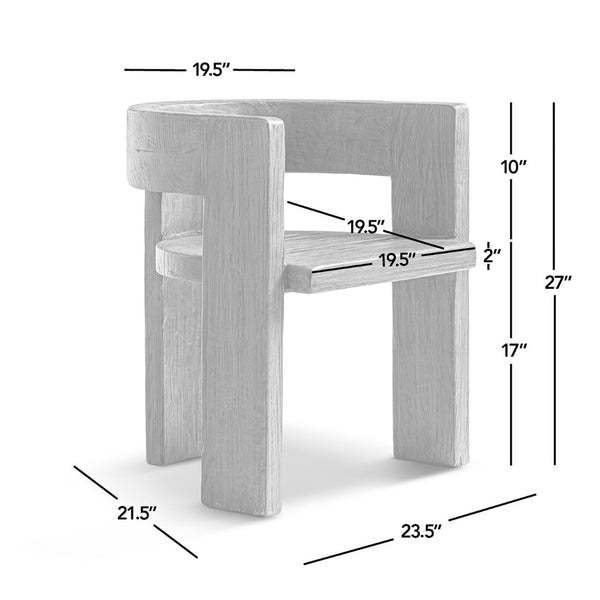 English Elm Soren Reclaimed Elm Sculptural Dining Chair with Wraparound Back Wabi-sabi Craft Natural B2719P474460