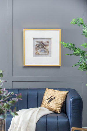 English Elm 23.6X23.6" Stunning Agate Shadow Box Wall Art - Elegant Metallic Frame & Unique Natural Texture W2078P318302