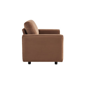 English Elm Modern Minimalist 2-Seater Corduroy Sofa with Black Legs, Wrinkle-Resistant Comfort & Durability Brown B347P401102