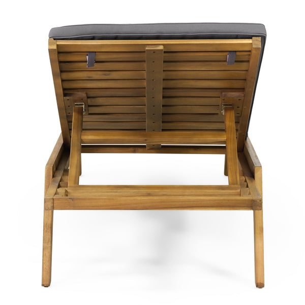 English Elm Christopher Knight Home® - Caily Chaise Lounge Set - Stylish Acacia Wood, Adjustable Recline, Water-Resistant Cushions For Outdoor Bliss 71346.00DGRY