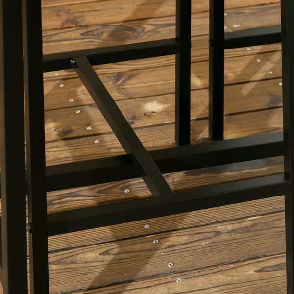 English Elm HOMCOM Industrial 3-Piece Bar Table Set for 2, Space-Saving Counter Height Dining with Stools W2225P200599