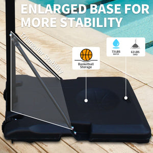 English Elm Double Fish Adjustable Basketball Hoop Portable Steel Frame Outdoor Backyard System W3087P251064